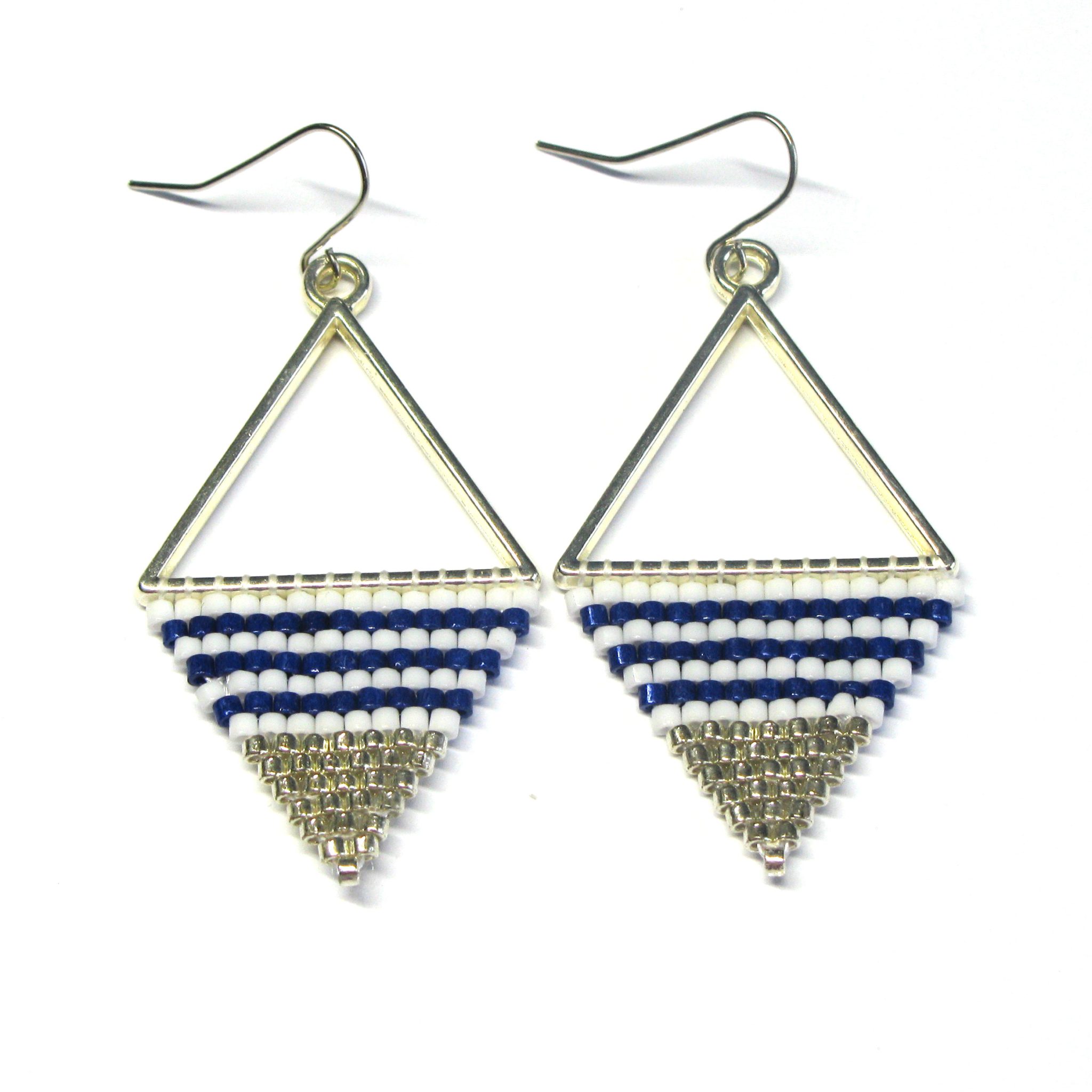 Triangle Peyote Earrings - Rambling Rose