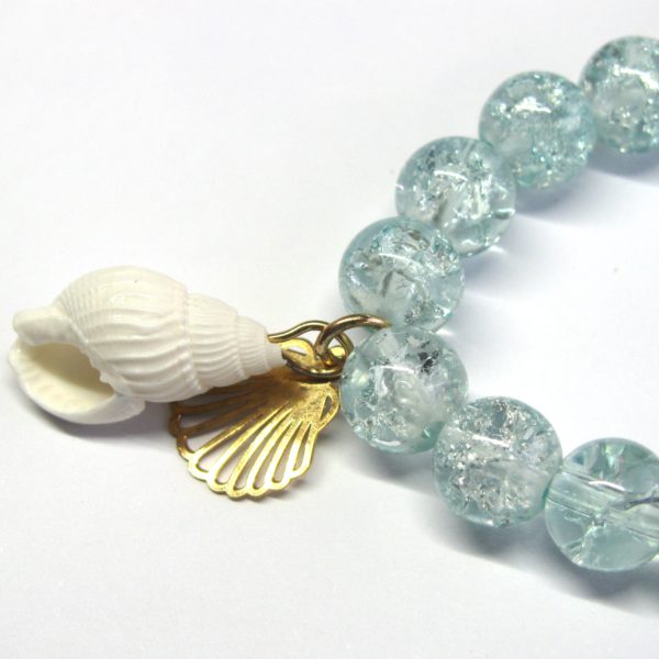 Blue Bead and Shell Bracelet - Rambling Rose